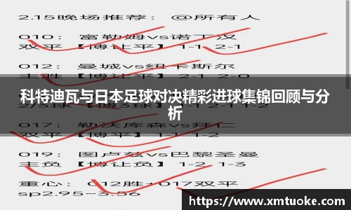 科特迪瓦与日本足球对决精彩进球集锦回顾与分析